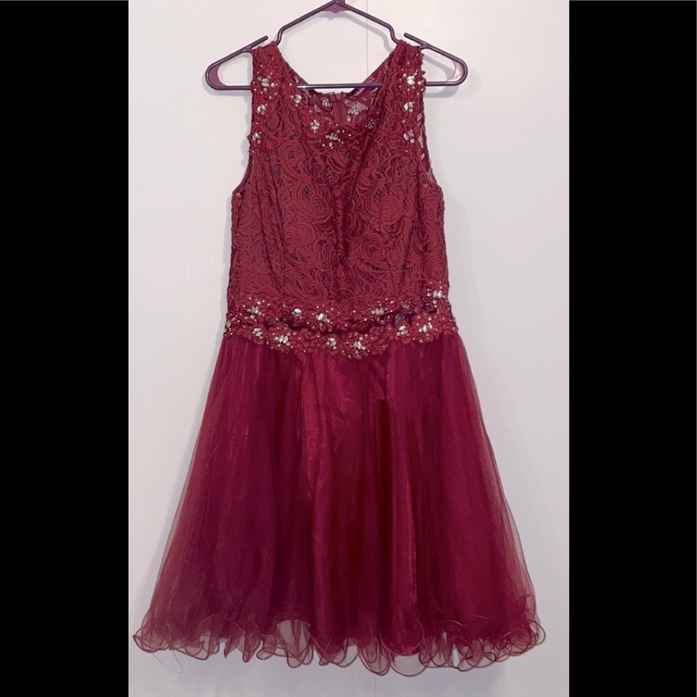 Red Ruffled Formal Dress
